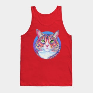 Colorful Brown and White Tabby Cat Tank Top